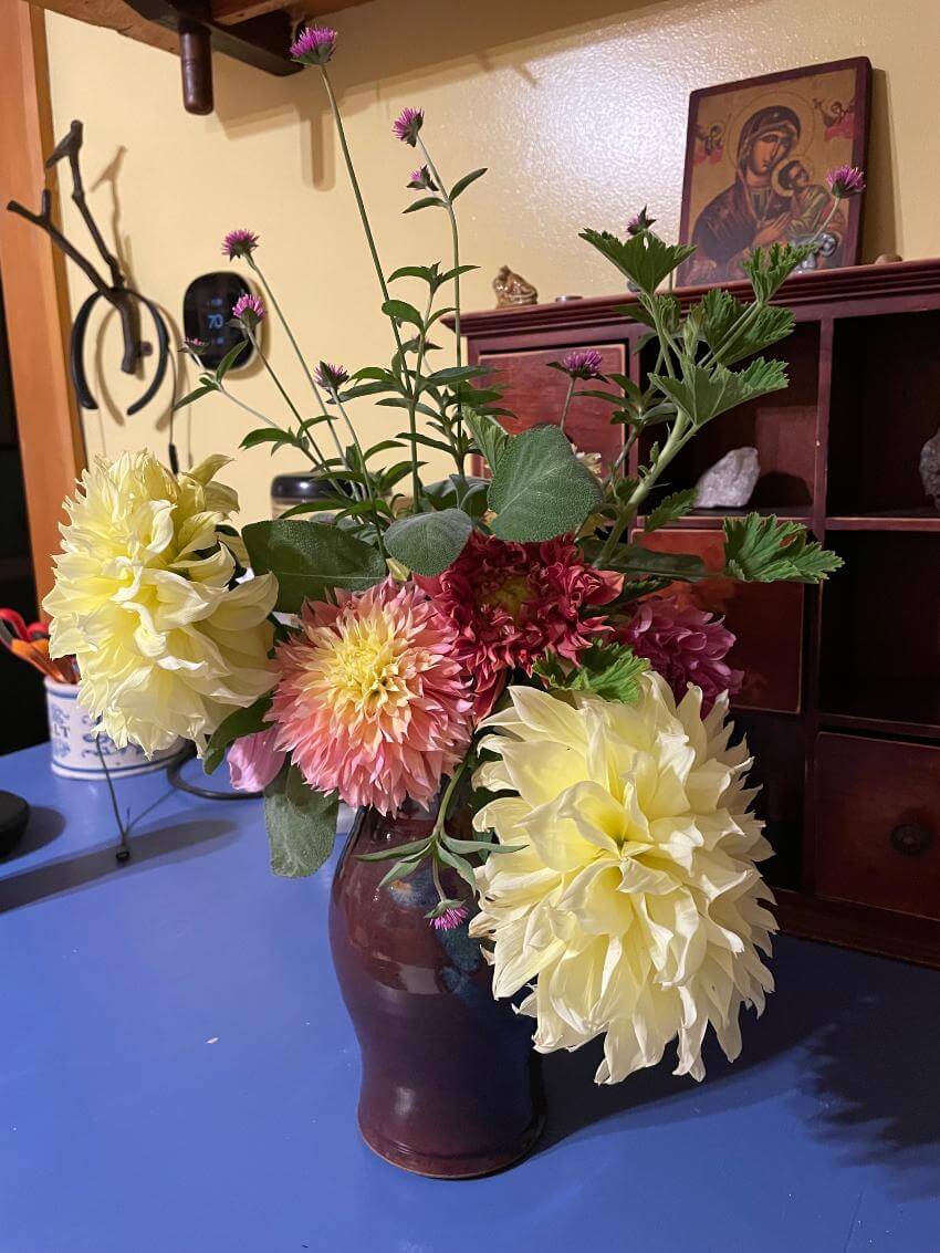 Vase of beautiful big flowers